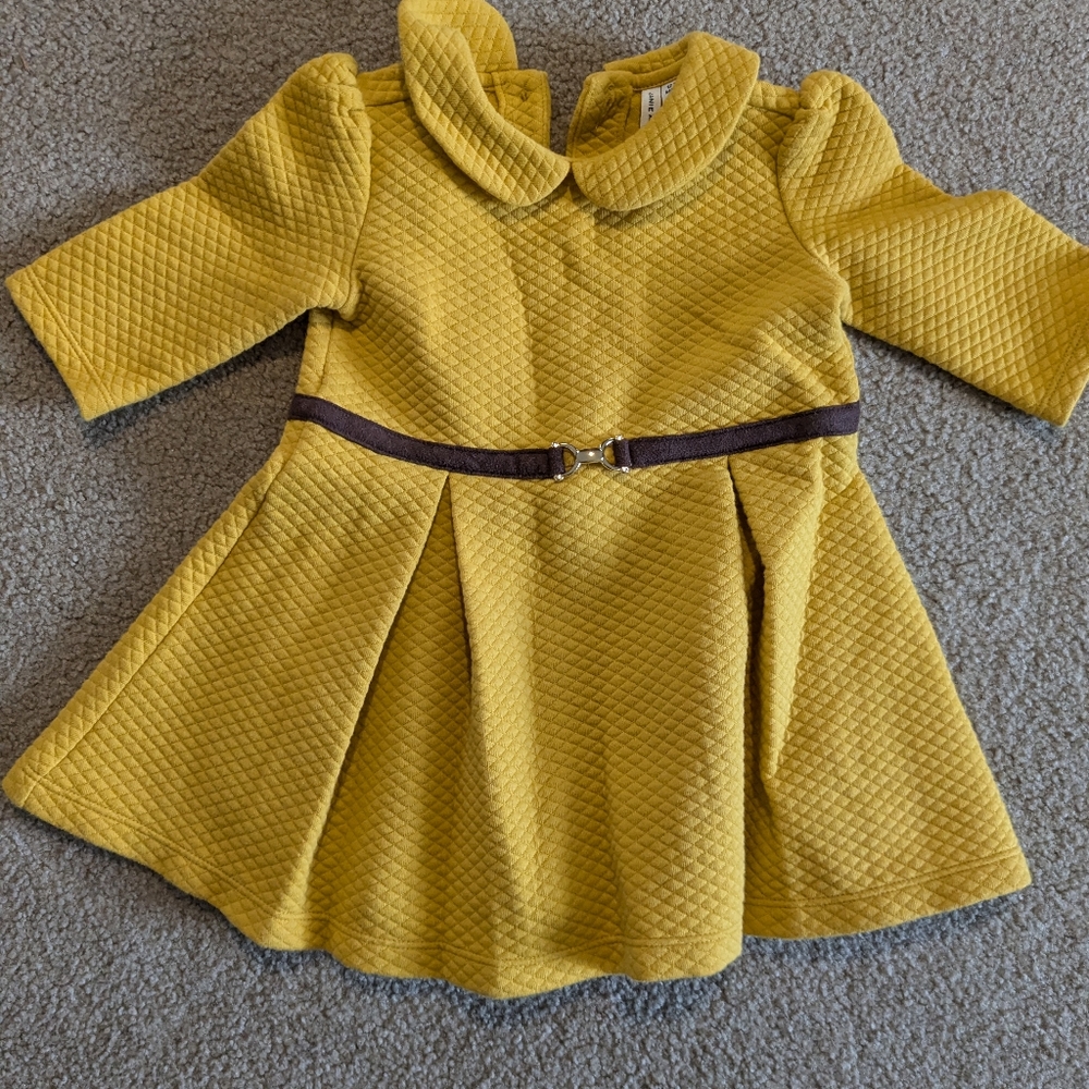 Janie and Jack yellow knitted dress 12-18 months